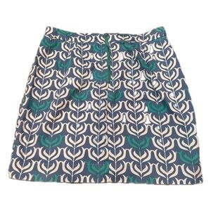 Hatley patterned pencil skirt blue green size 8